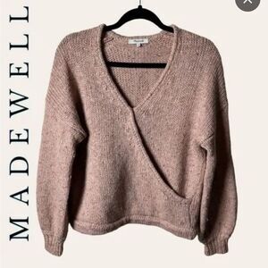 Madewell Wool Blend Bereford Wrap Sweater Super Cute‎ Small Corporate Career